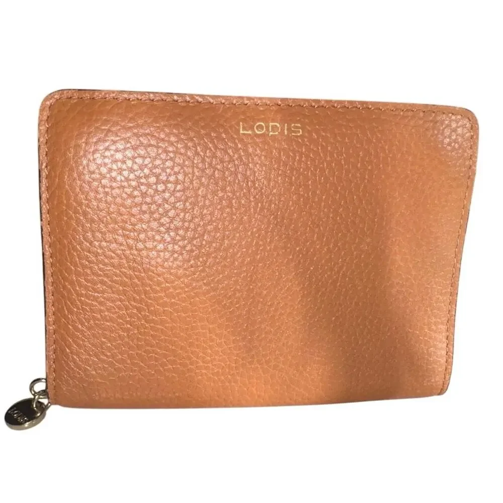 LODIS Kate Classic Zip Round Wallet in Chestnut, New without Tag MSRP $70